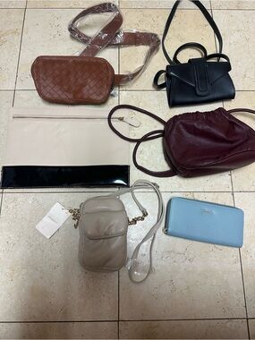 6 Piece Leather Purses Crossbody Bag and Wallet Bundle!